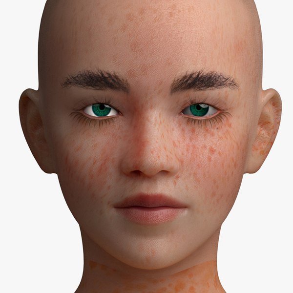 Realistic Freckle Woman 3D model