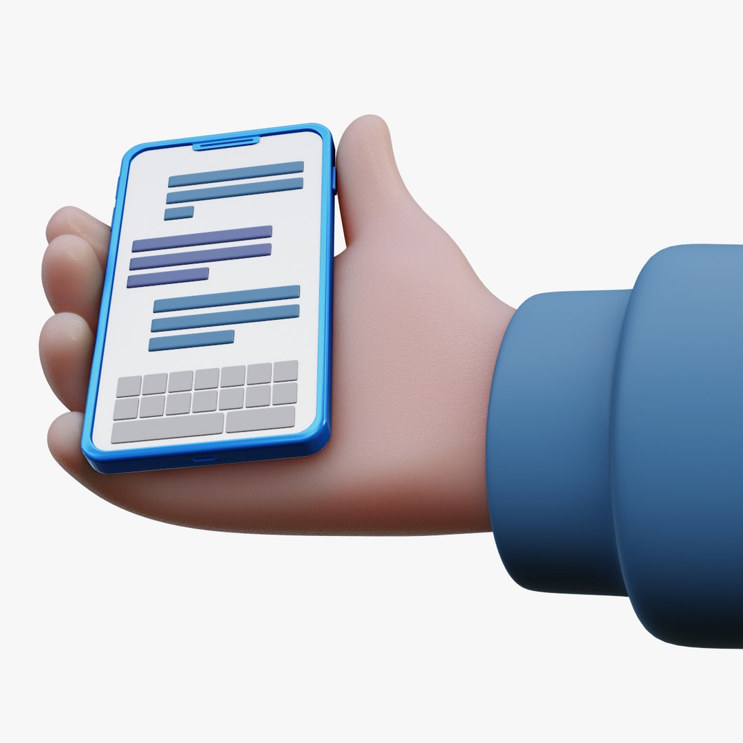 Cartoon Smartphone In A Hand 3D - TurboSquid 2295140