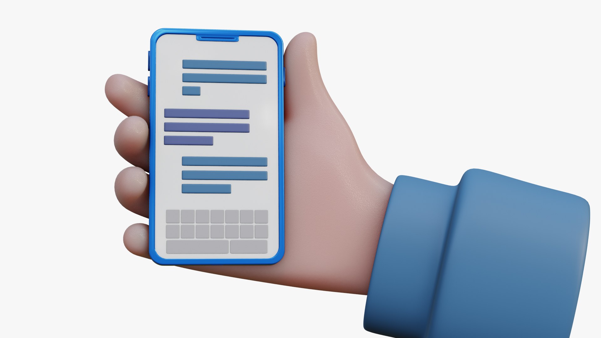 Cartoon Smartphone In A Hand 3D - TurboSquid 2295140