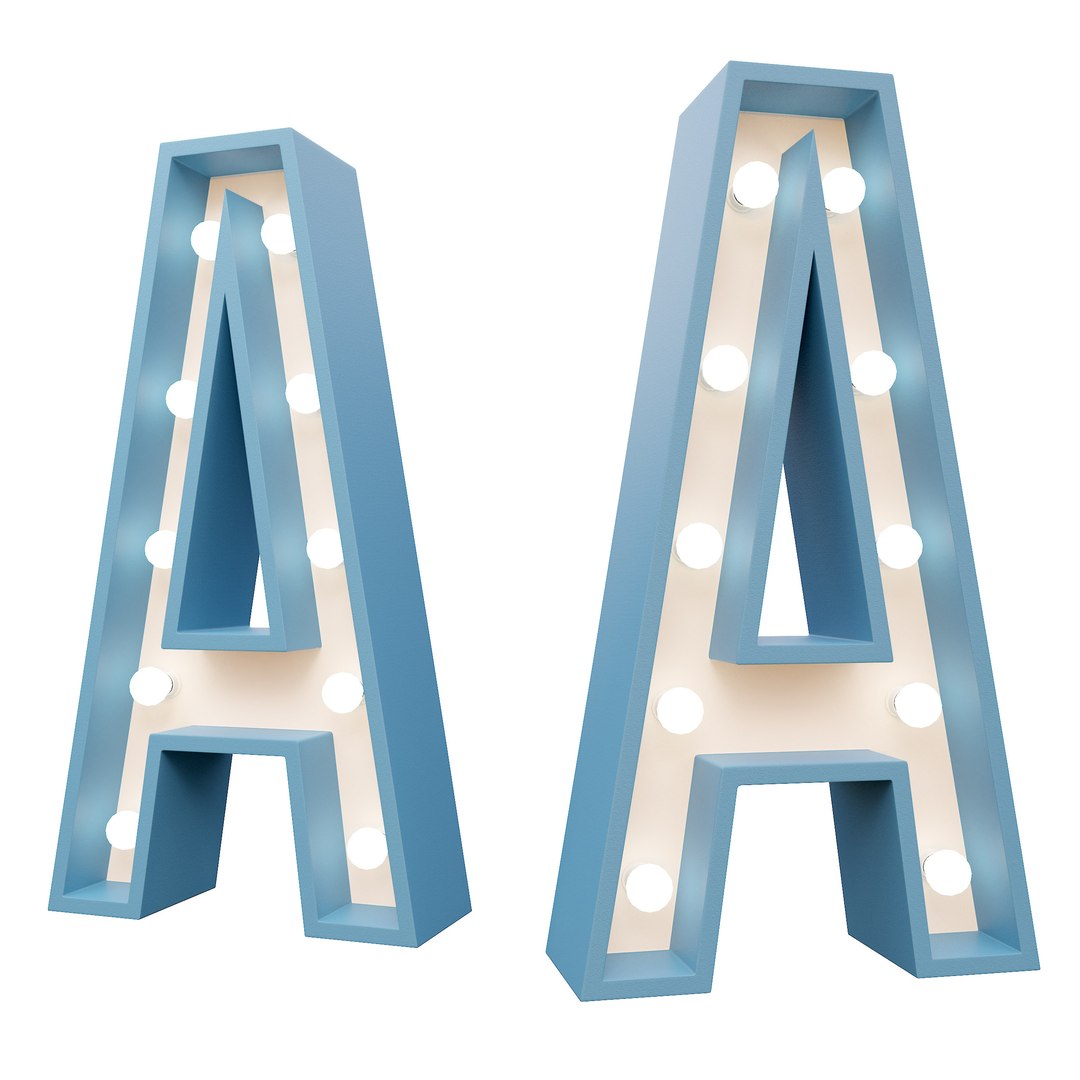 Marquee Letter A Led Glow Sign 3dmodel 3D - TurboSquid 1973816