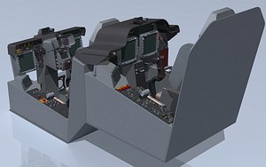 AH-64D cockpit 3D model
