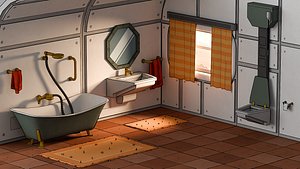 Bathroom Space Base - Cartoon Style model
