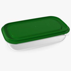 3D Small Rectangular Plastic Food Container with Lid