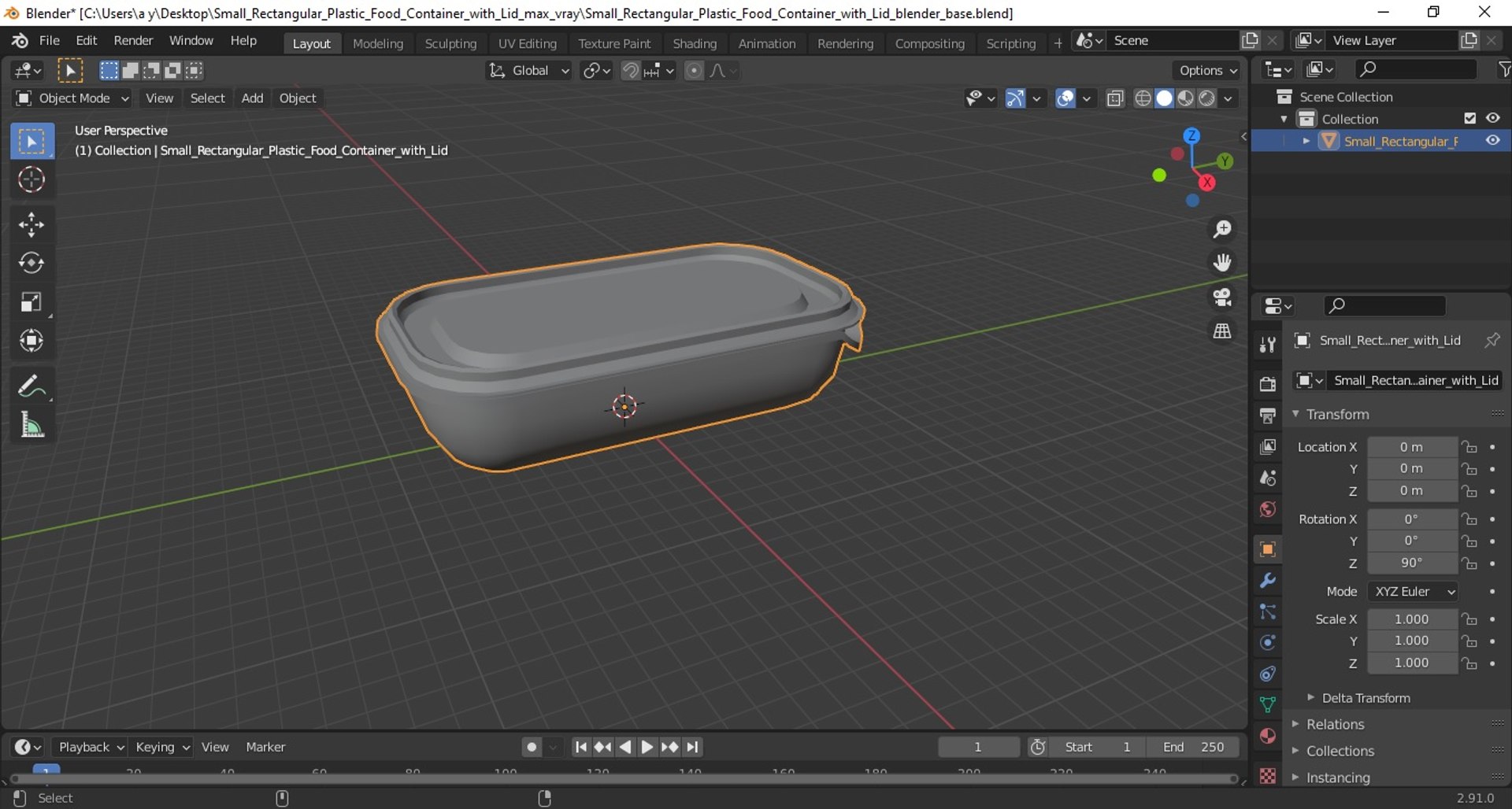 3D Small Rectangular Plastic Food Container with Lid - TurboSquid 1783647