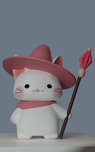 Mystical Kitten Stylized 3D Cat Model 3D model