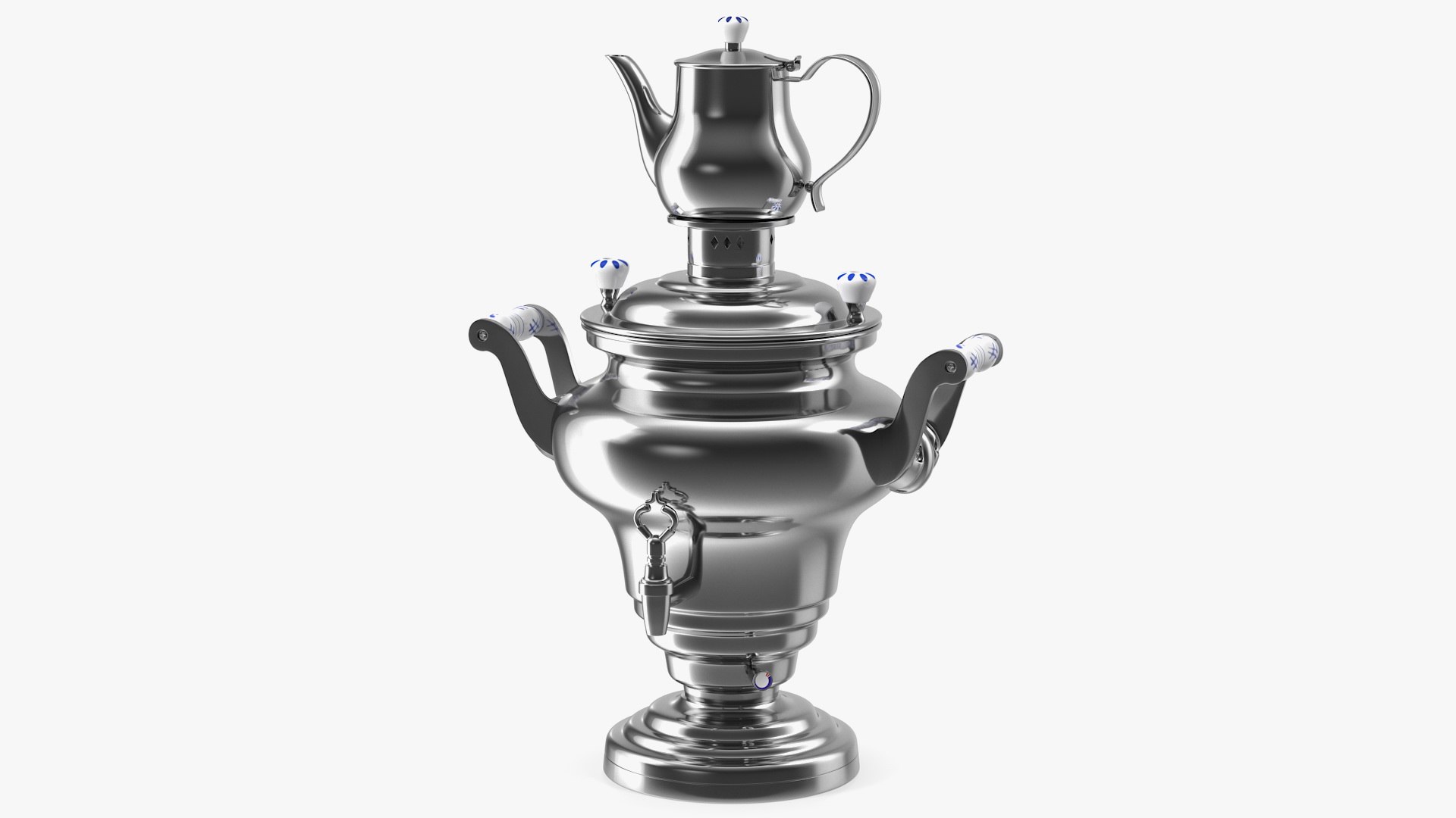 Electric Russian Samovar Kettle Set 3D model preview