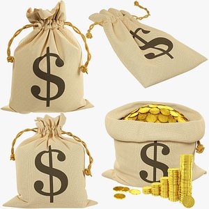 Bags of Coins Collection V4 3D