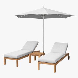 restoration hardware teak 3d obj