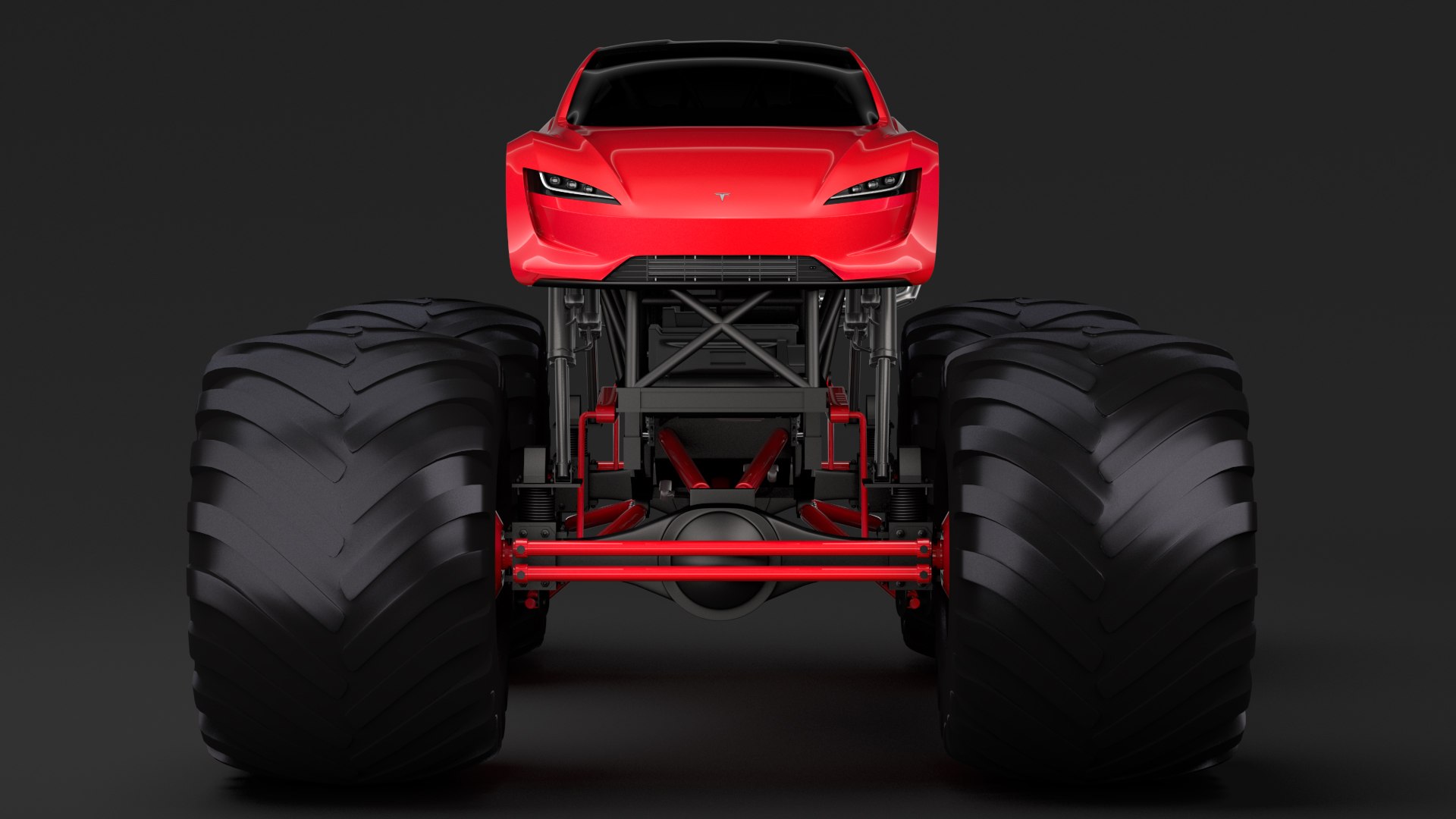 3D Monster Truck Tesla Roadster Model - TurboSquid 1293083