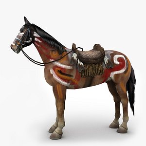 3D war painted horse model