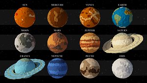 Solar System low poly