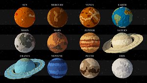 Solar System low poly