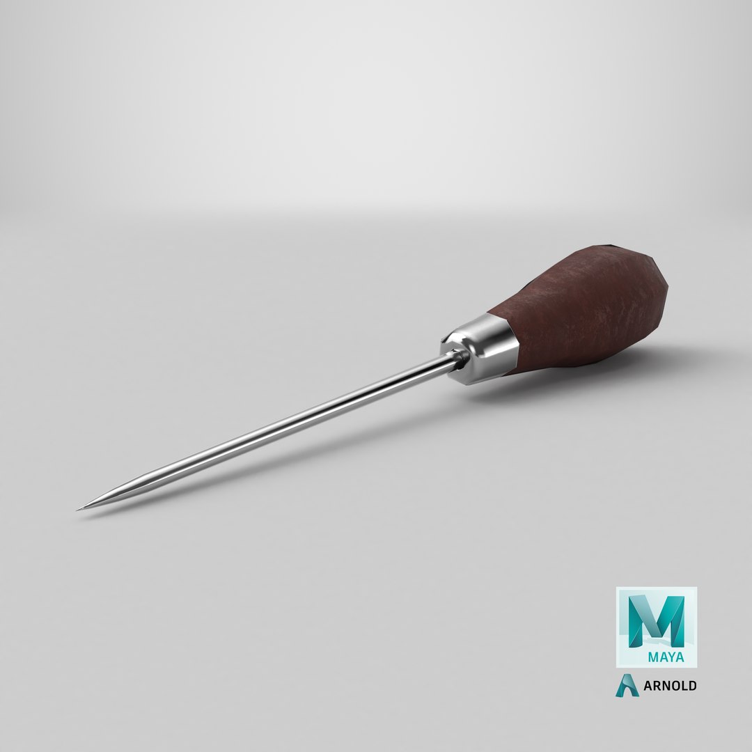 3D Scratch Awl Tool With Hardwood Handle Model - TurboSquid 2161320