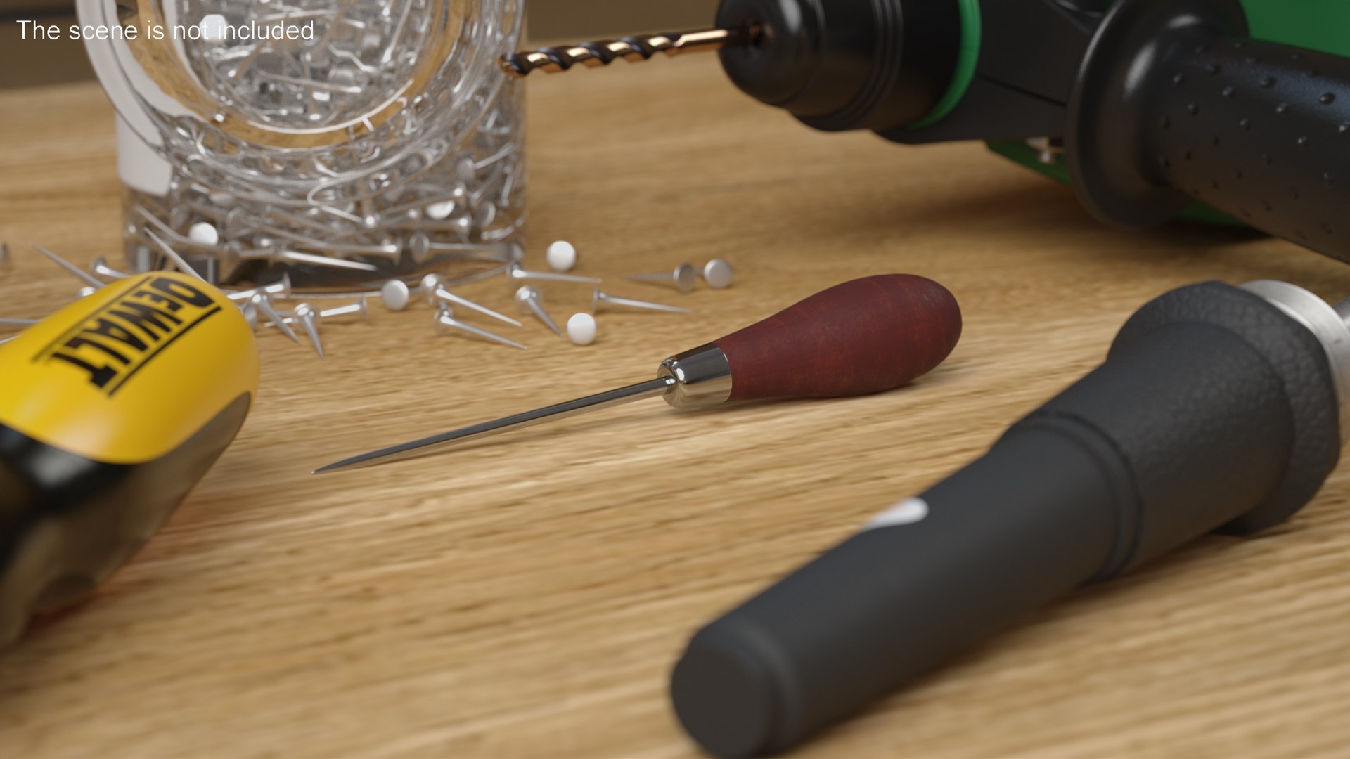 3D Scratch Awl Tool With Hardwood Handle Model - TurboSquid 2161320