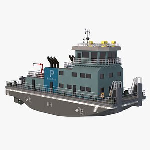 Harbor Tug boat long 3D model