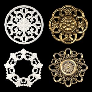 Decorative Wall Rosettes 08 3D