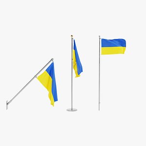 Ukraine Flags 3D model
