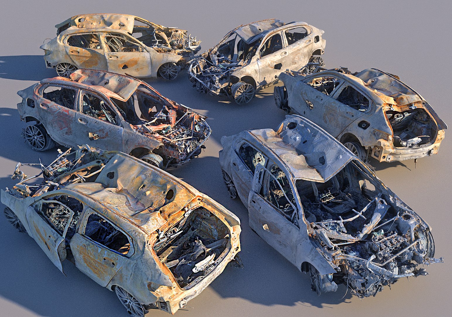 Car Wreck Model - TurboSquid 1817591