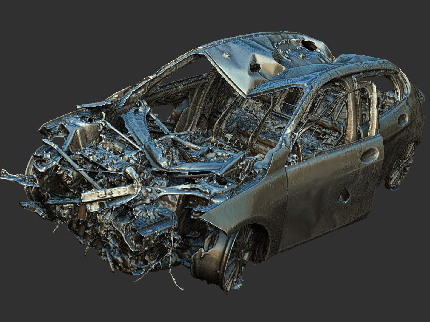 Car Wreck Model - TurboSquid 1817591