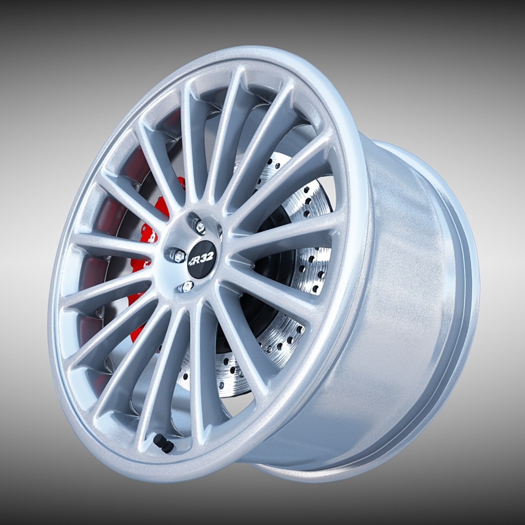 3d volkswagen r32 wheel tire