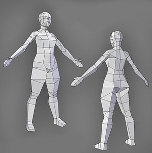 Low poly female model fat