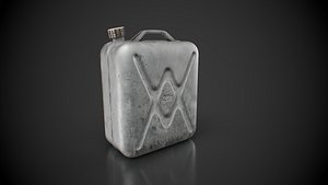 3D model Old aluminum jerrycan Low-poly