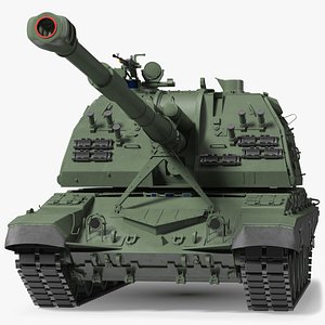 2S19 Msta Green Rigged for Cinema 4D