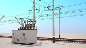 railway catenary switch box 3d max