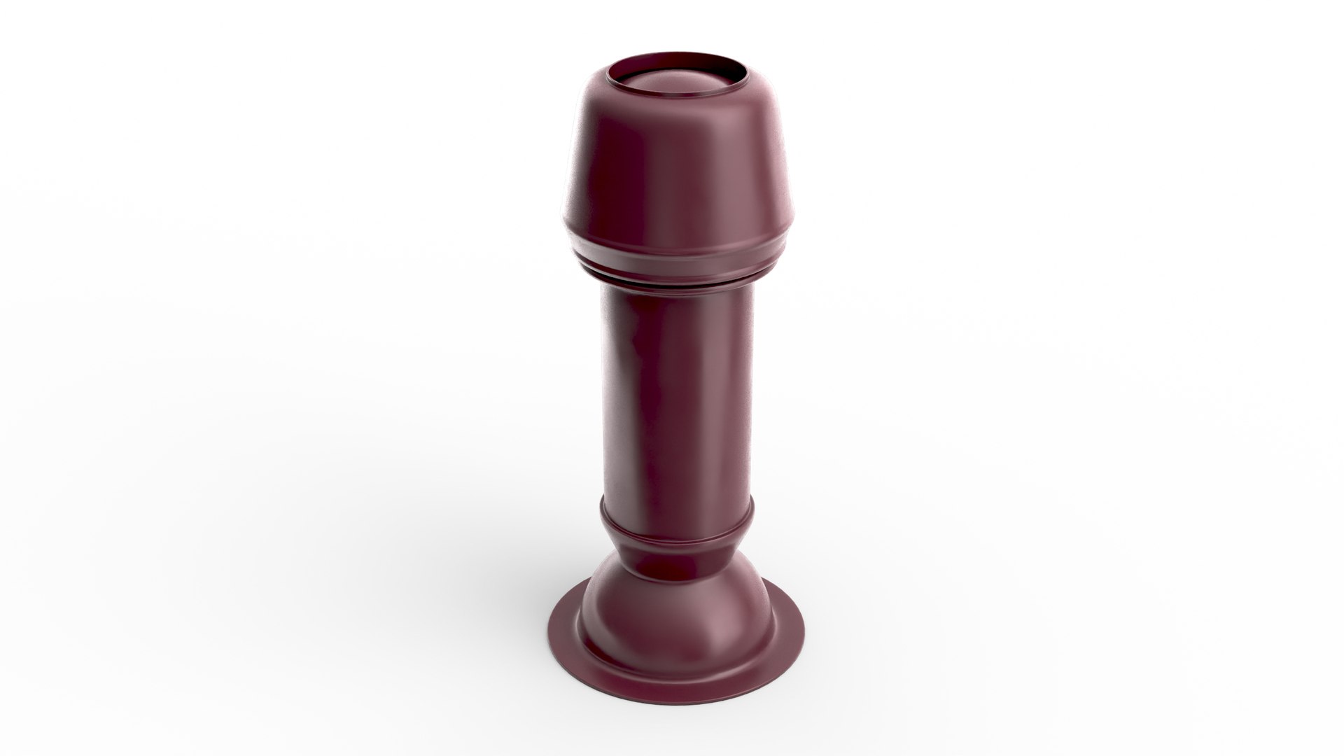 Designer Red Round Metal Chimney 3D model preview