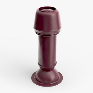Designer Red Round Metal Chimney 3D model