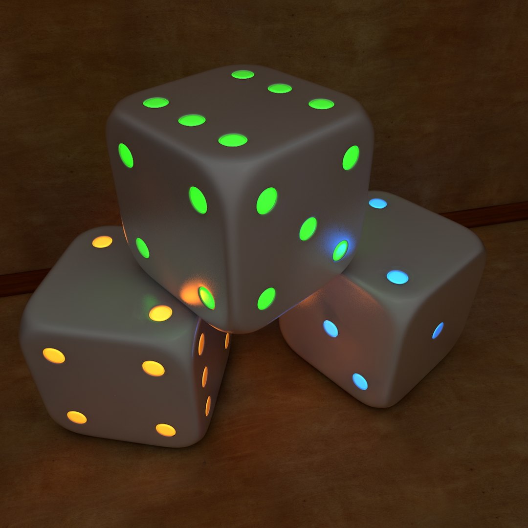 3d model electronic cube glowing