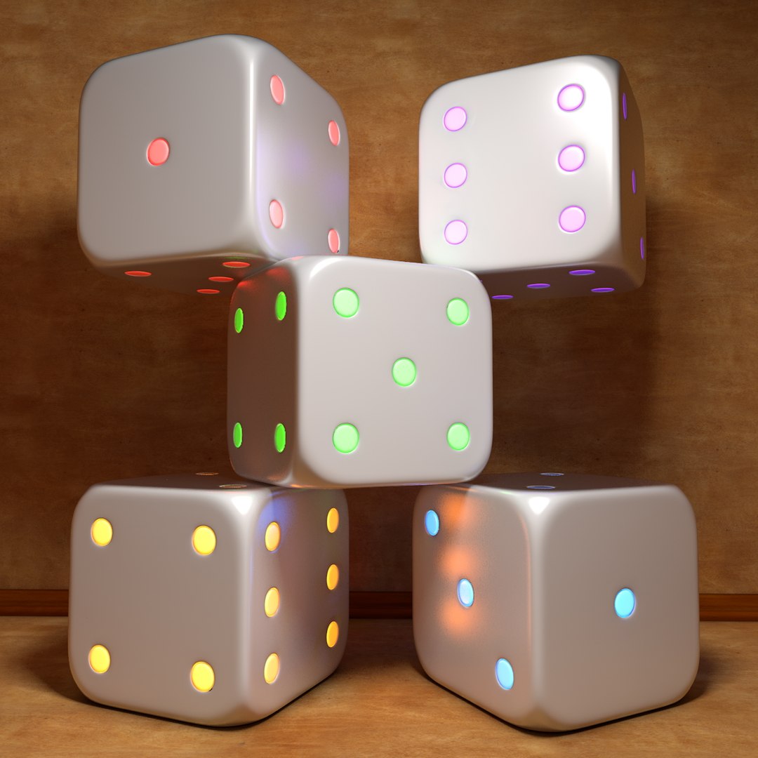 3d model electronic cube glowing