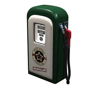 3d model vintage petrol pump gas