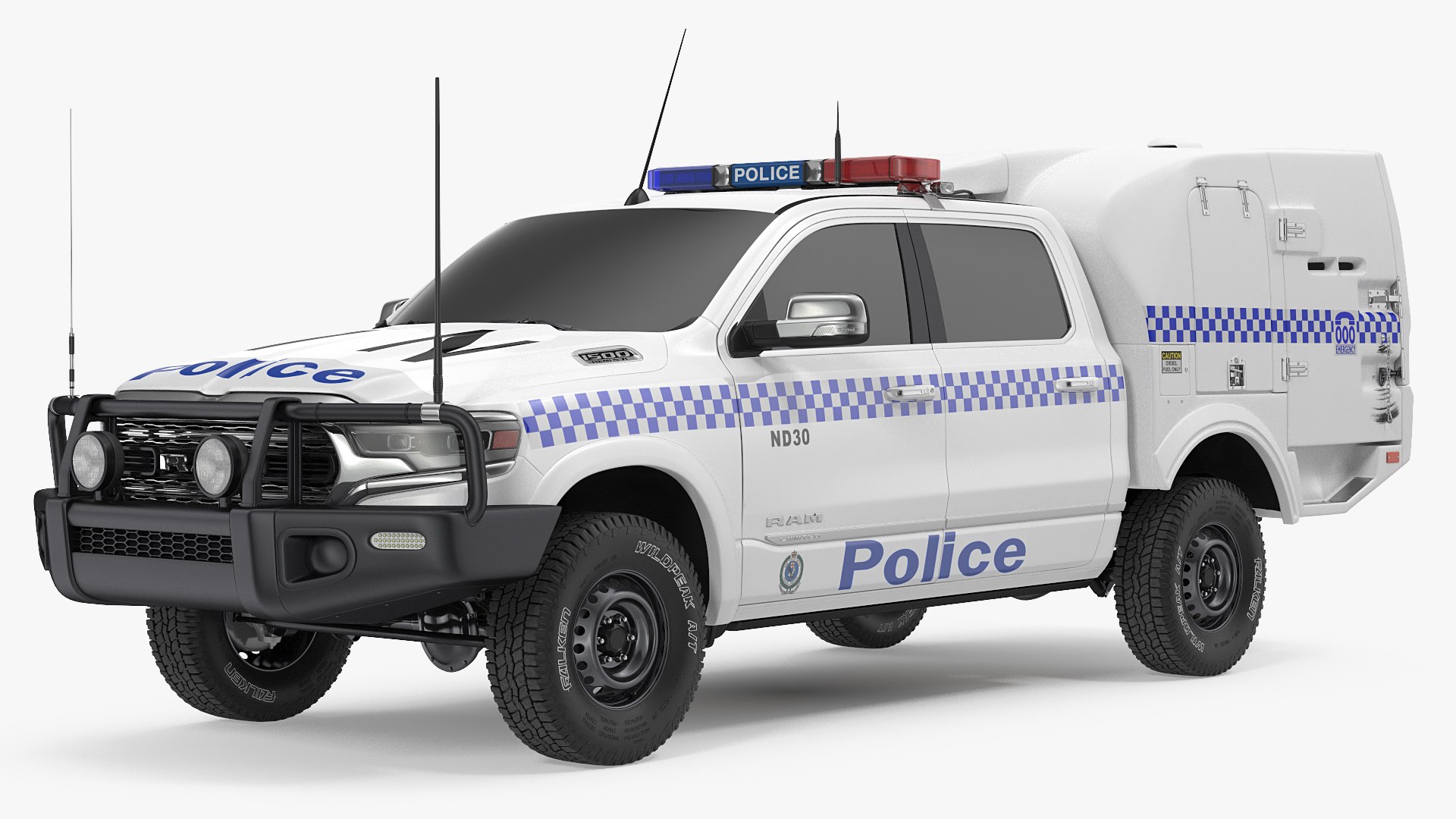 Police Paddy Wagon Dodge RAM 1500 Simple Interior 3D model preview