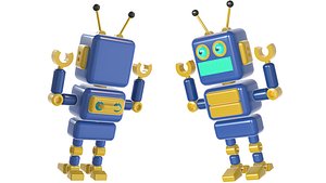 cute robot character android cyborg battle model