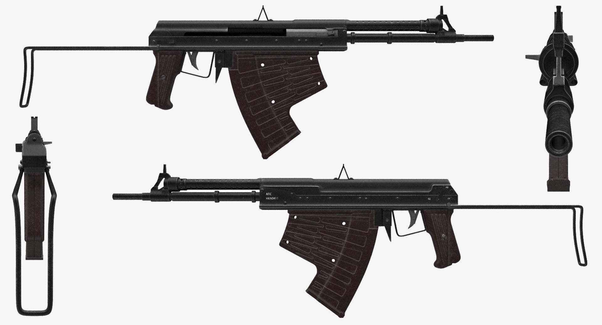 3d Model Aps Underwater Assault Rifle