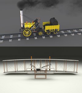 Animated Rocket Locomotive and Wright Flyer Pack