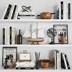 3D decor book vase model