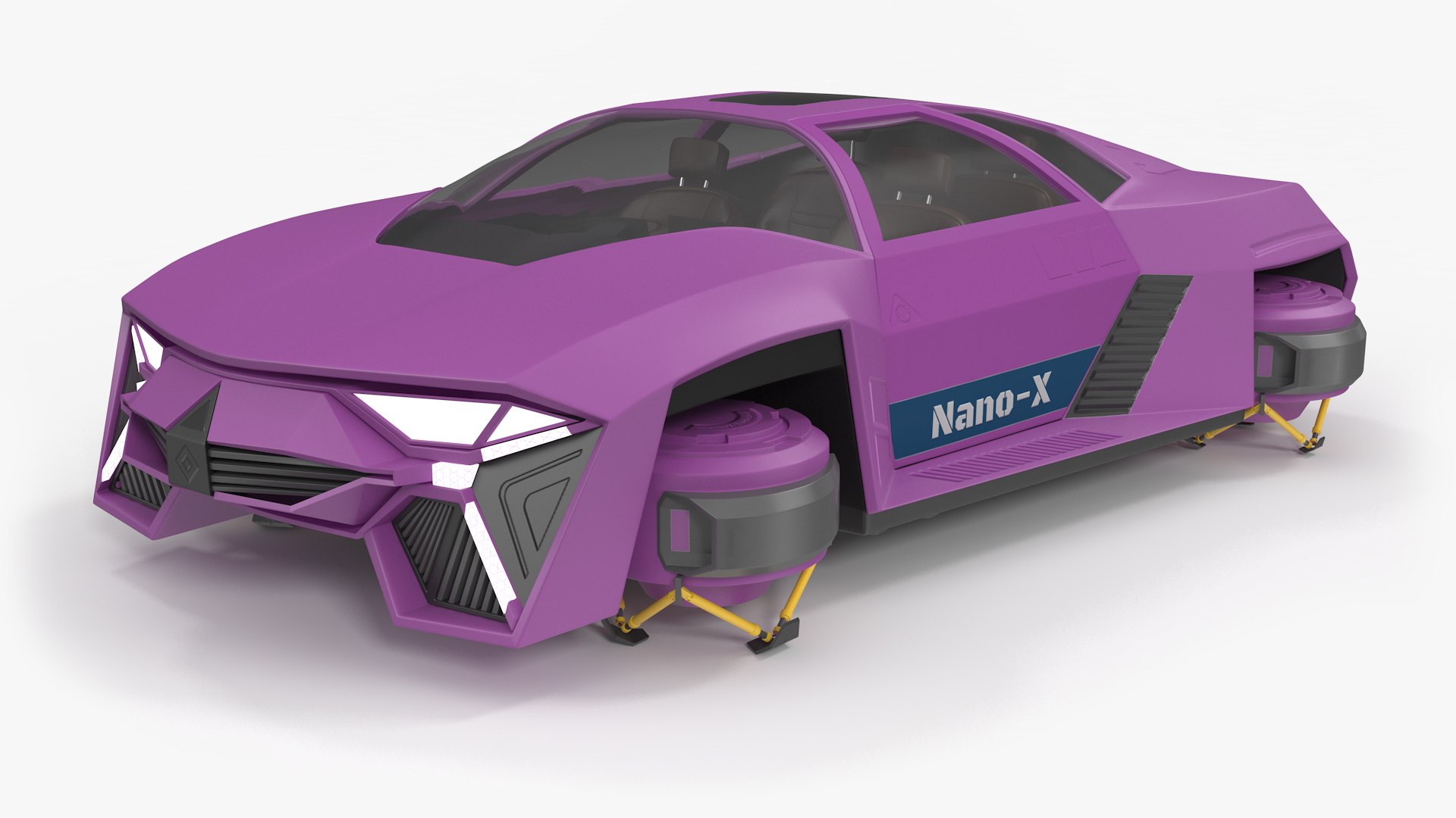 Purple Hover Car 3D model preview