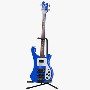3D Rickenbacker 4003 Midnight Blue Bass Guitar PBR
