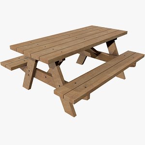 Picnic Table v8 with Pbr 4K 8K 3D model