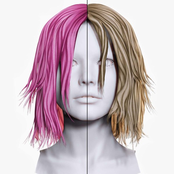 modelo 3d Cabello corto y desordenado femenino - TurboSquid 2225873