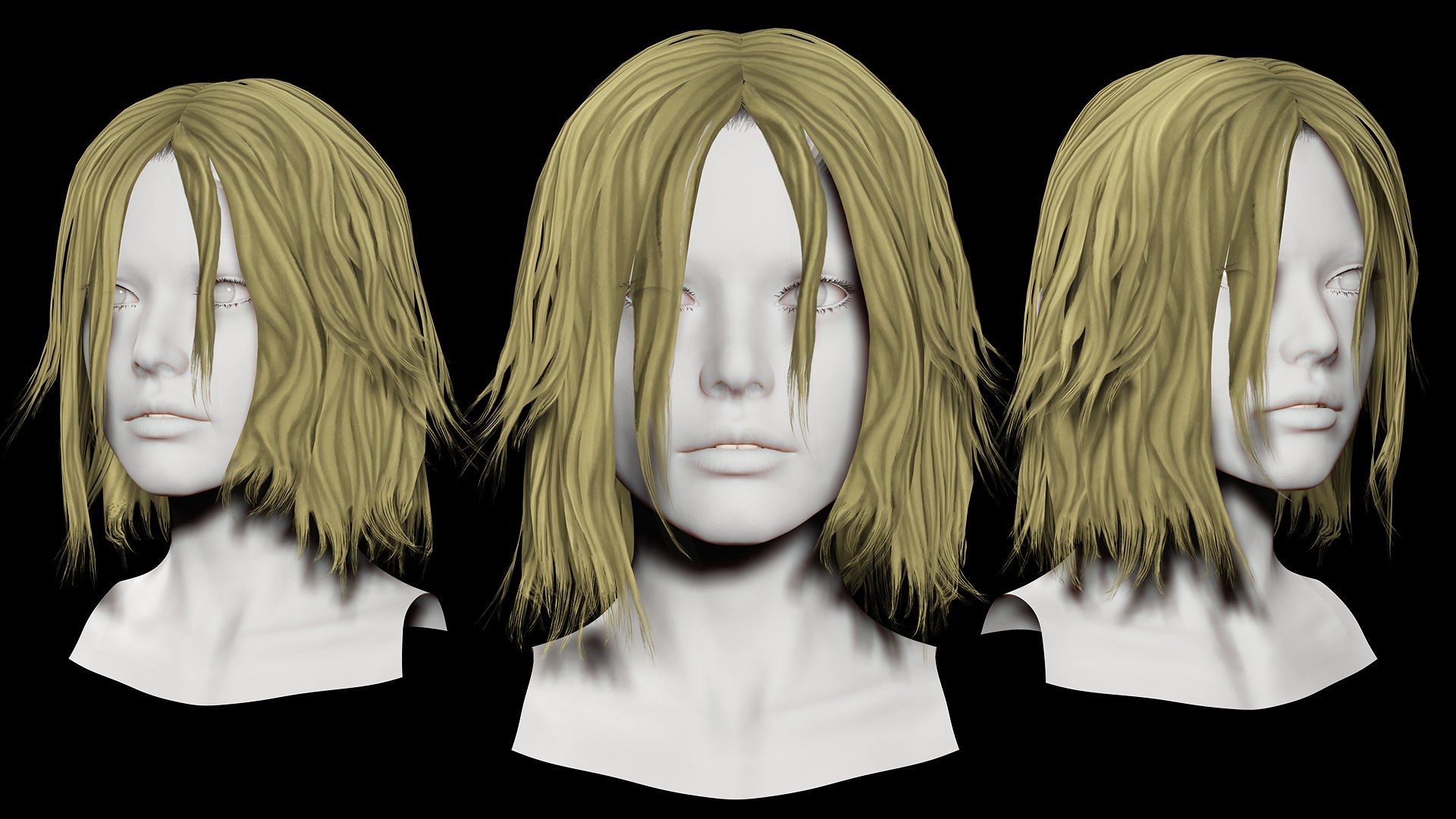 Female Short Messy Hair 3D Model - TurboSquid 2225873
