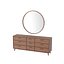 Schlafzimmer-Sideboard mit Spiegel aus dunklem Holz