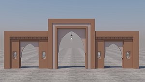 3D traditional moroccan door marrakech
