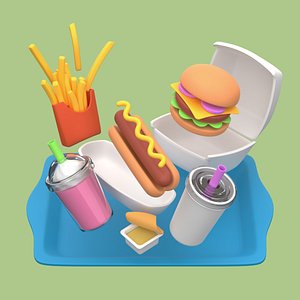 Stylized Cartoon Fast Food Collection