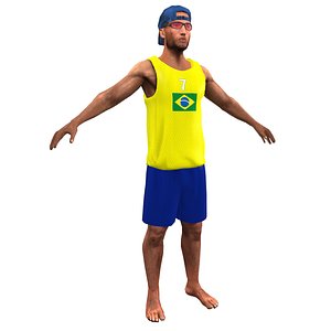 ready volleyball player 3d max