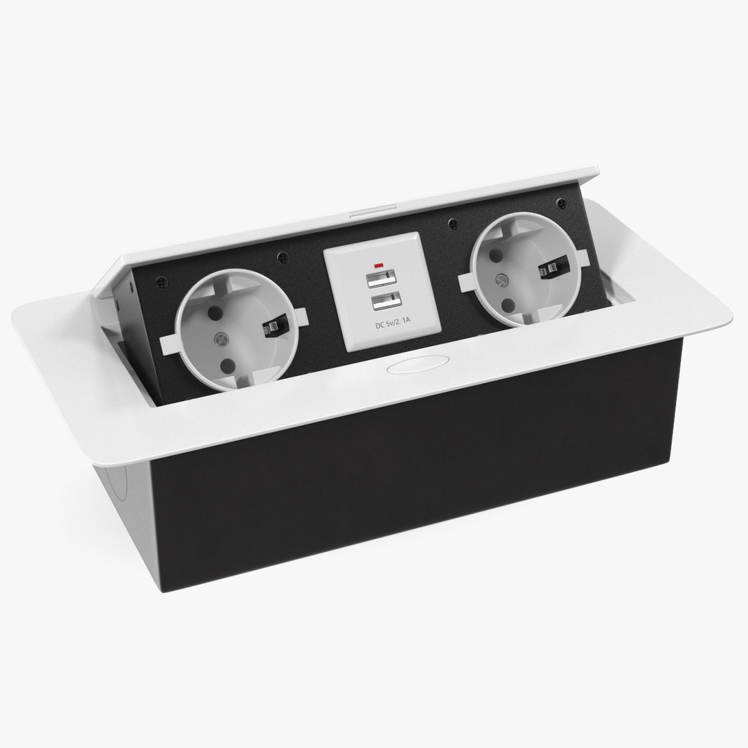 3D model White Double Hidden Socket - TurboSquid 2079654