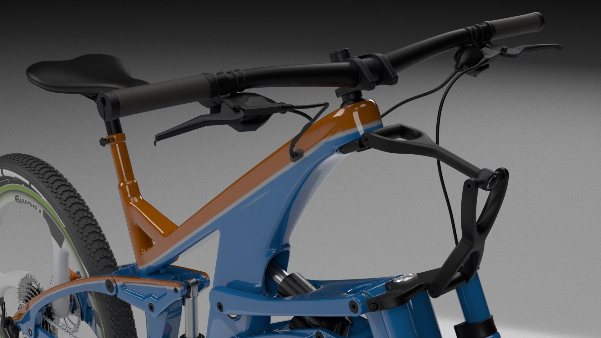 3D Mountain Bike Linkage Fork Bicycle TurboSquid 2158471