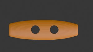 3D Wooden Oval Button